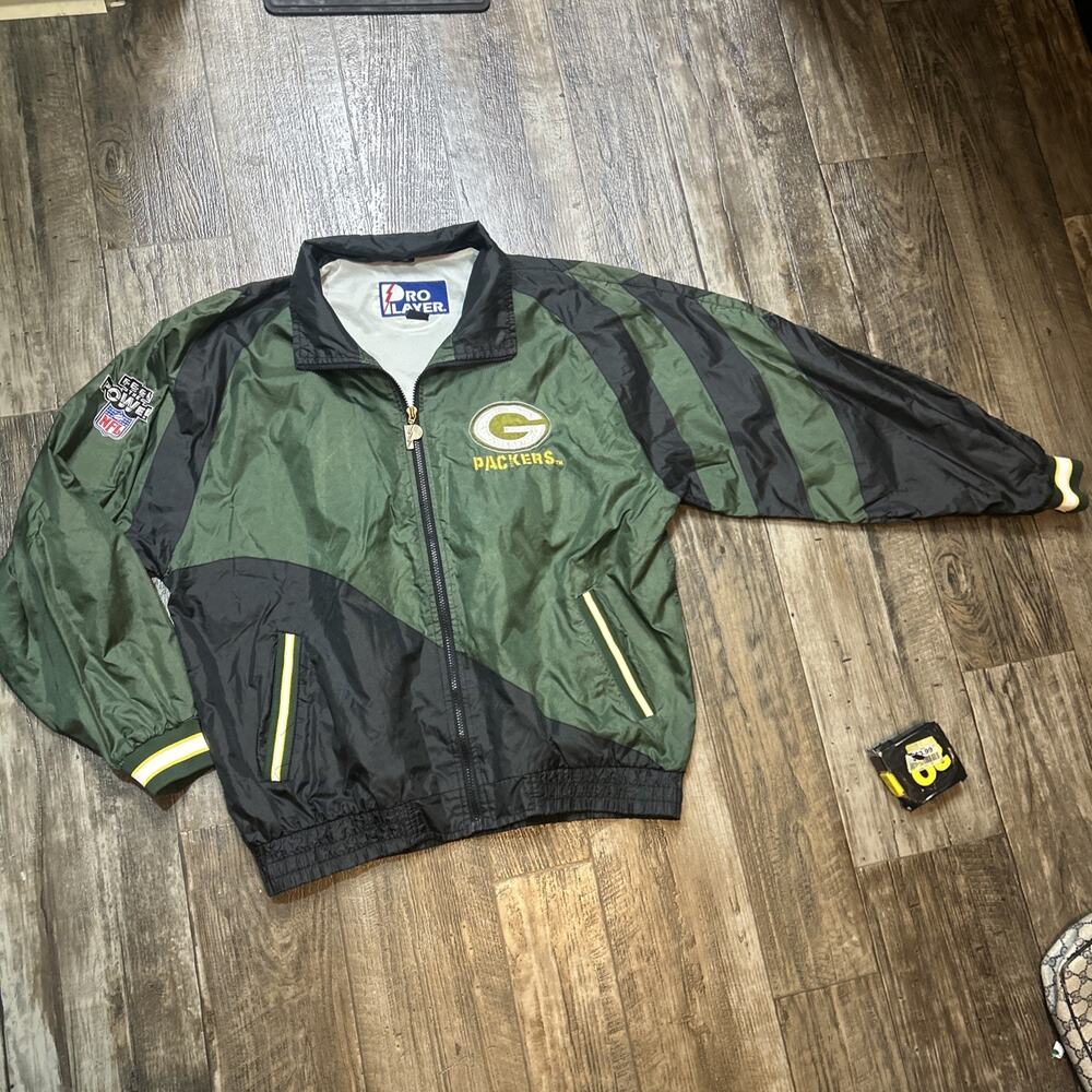 Vintage Green Bay Packers Pro Layer NFL Experience Windbreaker Size Medium